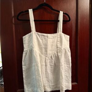 White Linen Tank Top